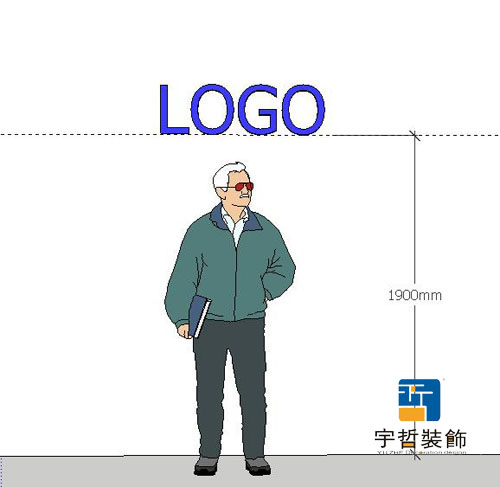 LOGO字的安装高度